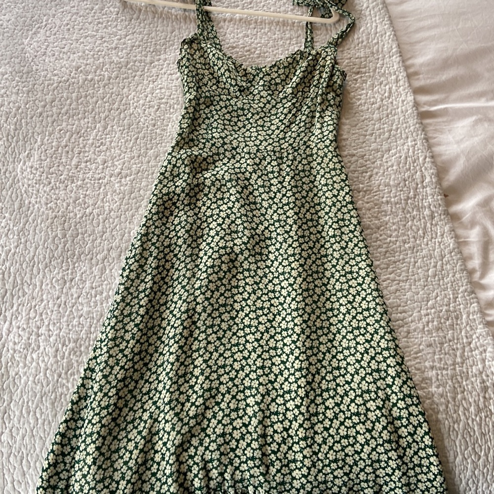 Reformation Nikita Green Floral Midi Dress Size 4